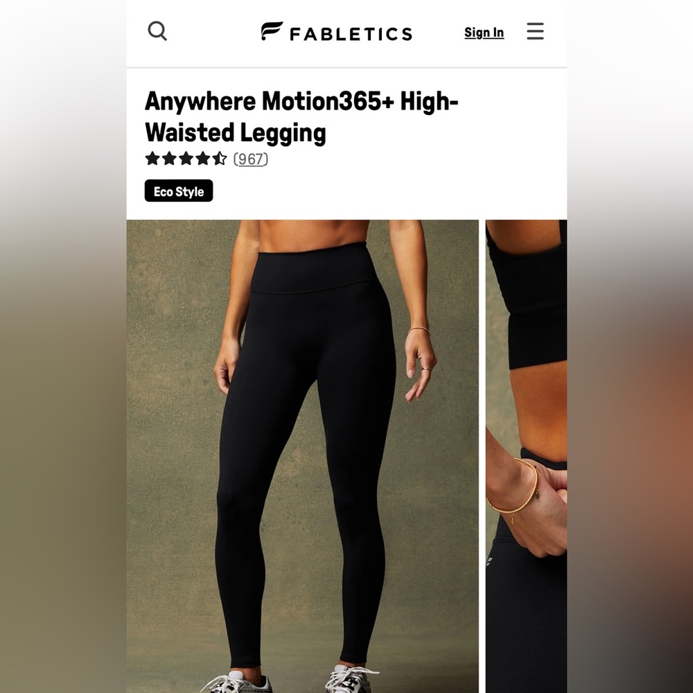 Fabletics Motion365 Black Leggings